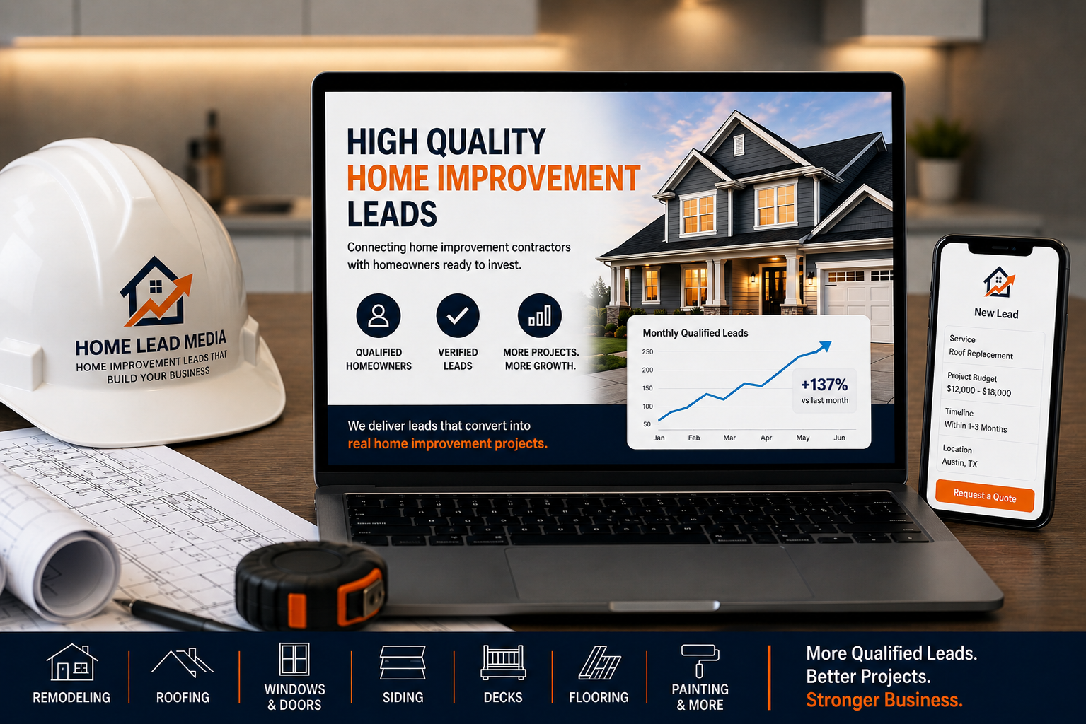 High quality home improvement contractor lead generation